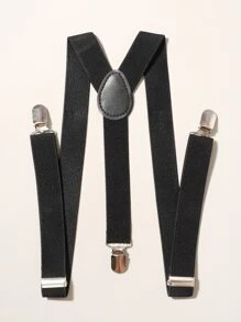 Men Bow Decor Tie & Suspenders - Multicolor - View 5