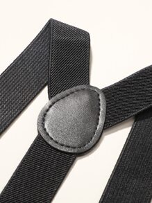 Men Bow Decor Tie & Suspenders - Multicolor - View 6