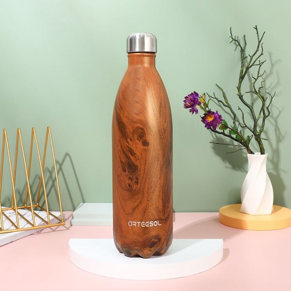 

1pc Wood Grain Pattern Vacuum Cup, Multicolor