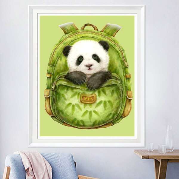 

Panda Print DIY Diamond Unframed Painting, Multicolor
