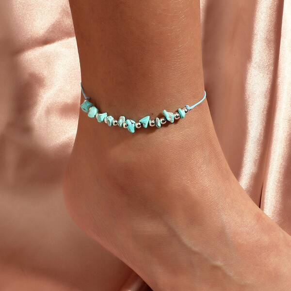 

Turquoise Decor Anklet, Blue