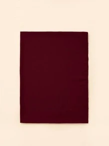 簡約風素色圍巾 - 酒紅色 - 查看 3