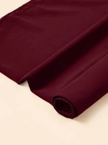 簡約風素色圍巾 - 酒紅色 - 查看 4