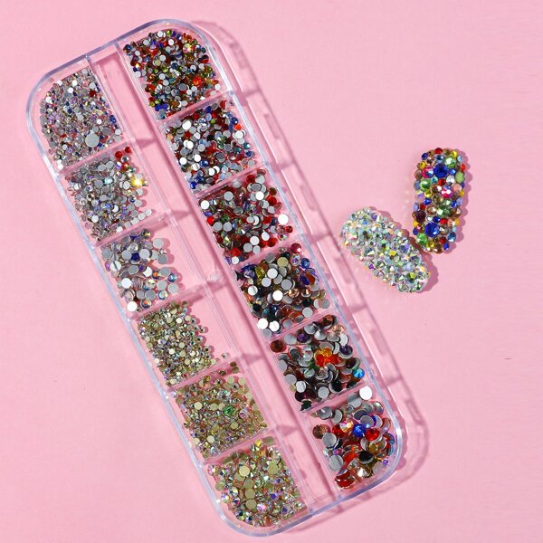 

1box Rhinestone Decor Nail Art Decoration, Multicolor