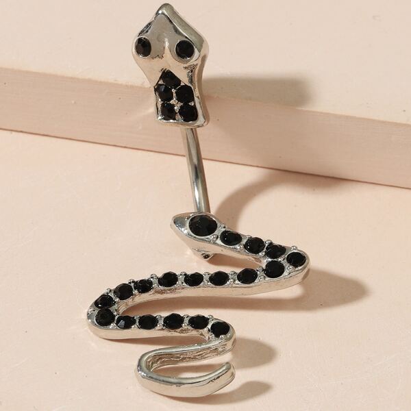 

Rhinestone Snake Decor Navel Belly Ring, Multicolor
