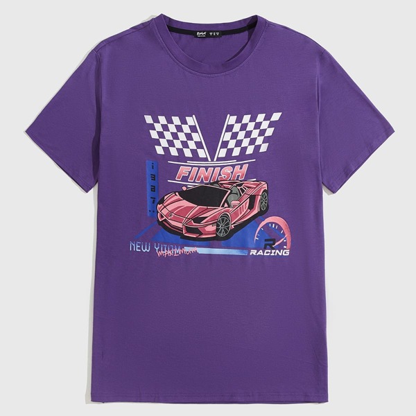 

Guys Letter Car Graphic Tee, Purple