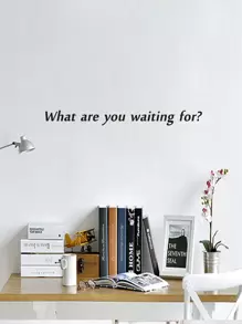 Slogan Graphic Wall Sticker - Black - View 1