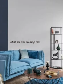 Slogan Graphic Wall Sticker - Black - View 5
