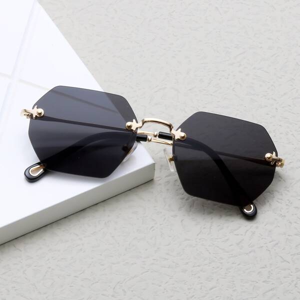 

Men Rimless Sunglasses, Black