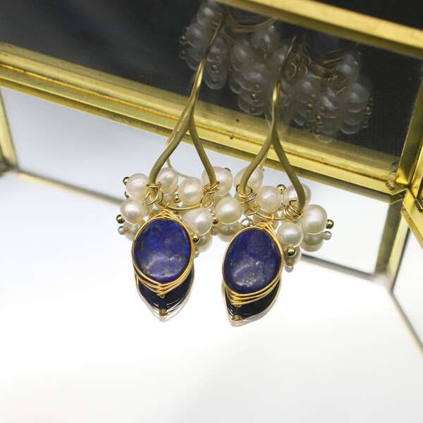

Natural Pearl Decor Earrings, Gold