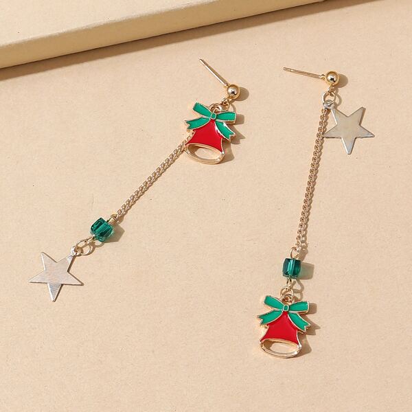 

Christmas Bell Drop Earrings, Multicolor