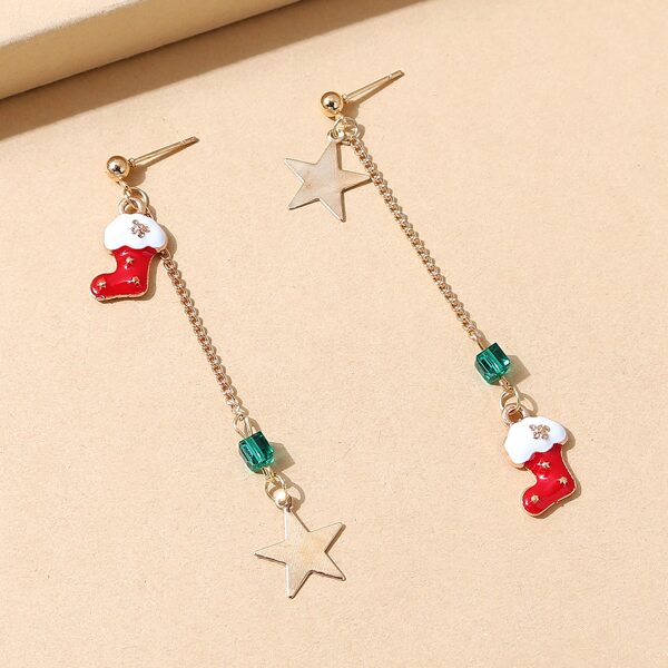 

Christmas Star Decor Mismatched Earrings, Multicolor