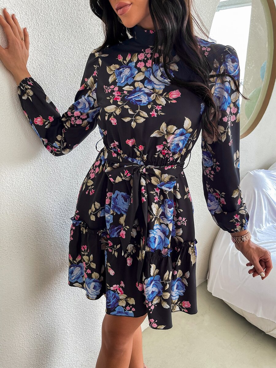 Đầm Thắt lưng Hoa Giải trí - Nhiều màu - Xem 1