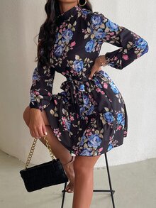 Đầm Thắt lưng Hoa Giải trí - Nhiều màu - Xem 3