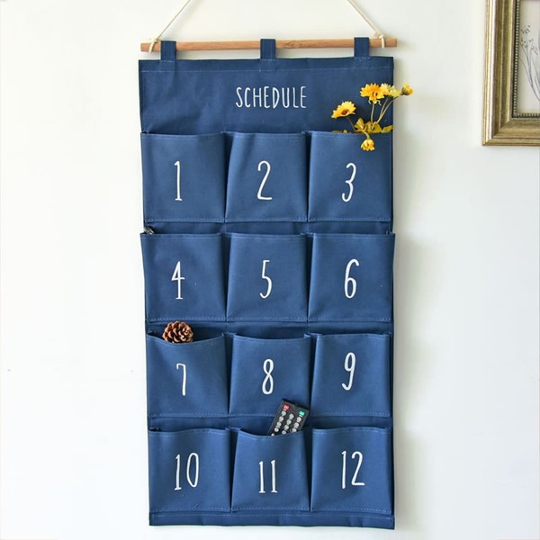 

1pc Schedule Hanging Storage Bag, Royal blue