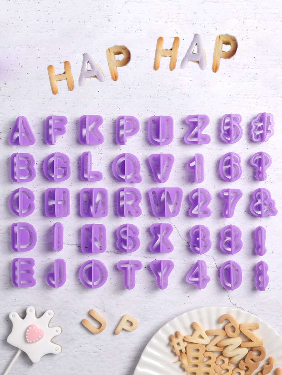 40入組字母形狀餅乾模具