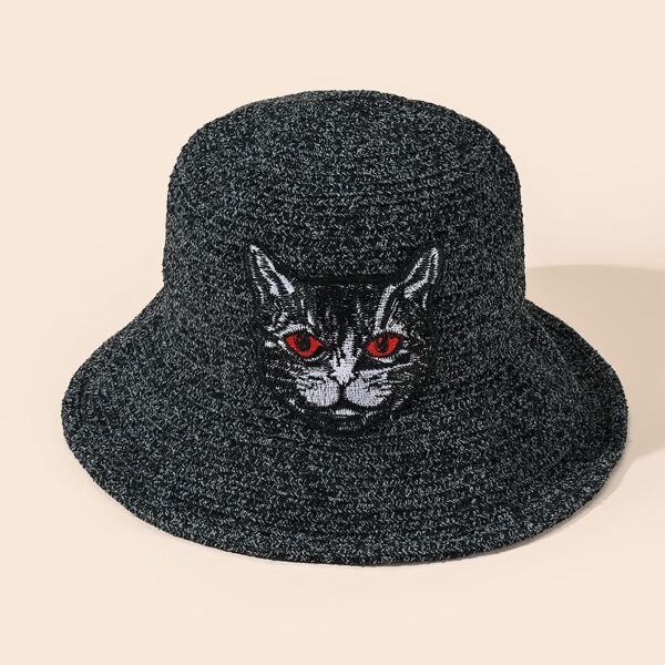 

Cat Decor Bucket Hat, Black