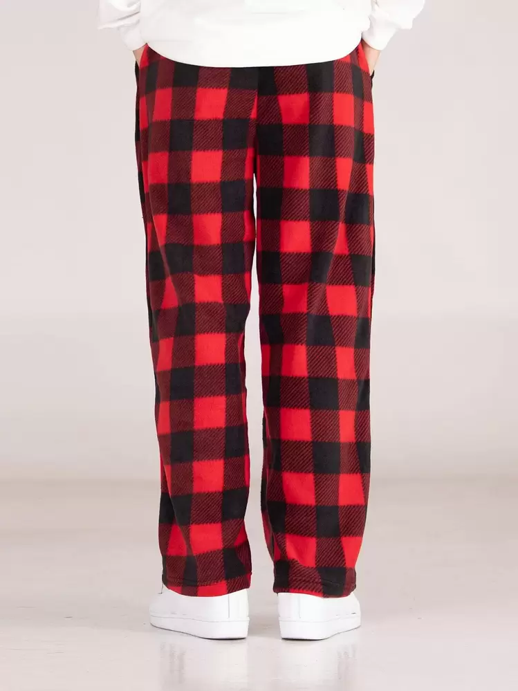 Manfinity Roghcode Men's Loose-Fitting Color Block Gingham Print Wide-Leg Pants With Drawstring Waist, Long Vacation Straight Leg Pants, For Husband, Boyfriend Gifts, Fall/Winter - Multicolor - View 2