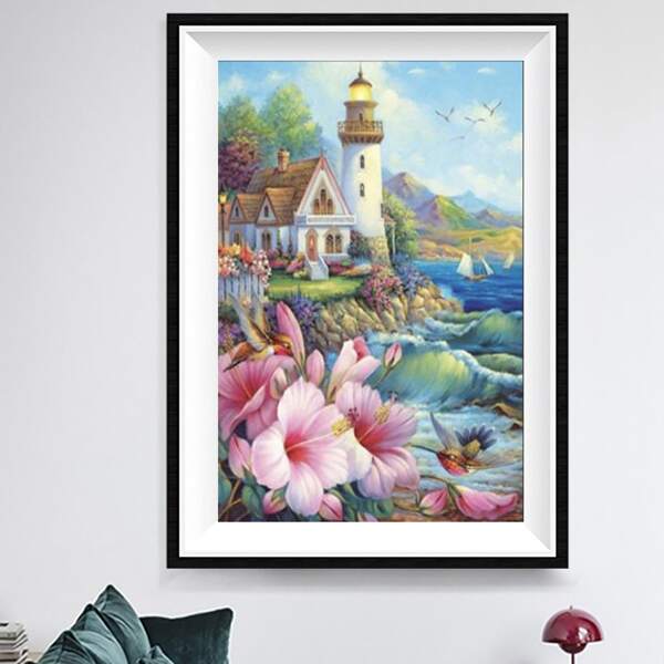 

Scenery Print DIY Diamond Unframed Painting, Multicolor