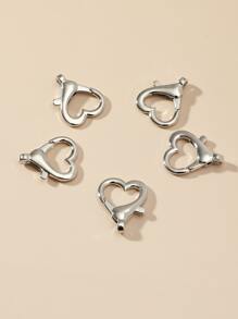 5pcs Heart Design DIY Jewelry Accessory - Silver - View 1