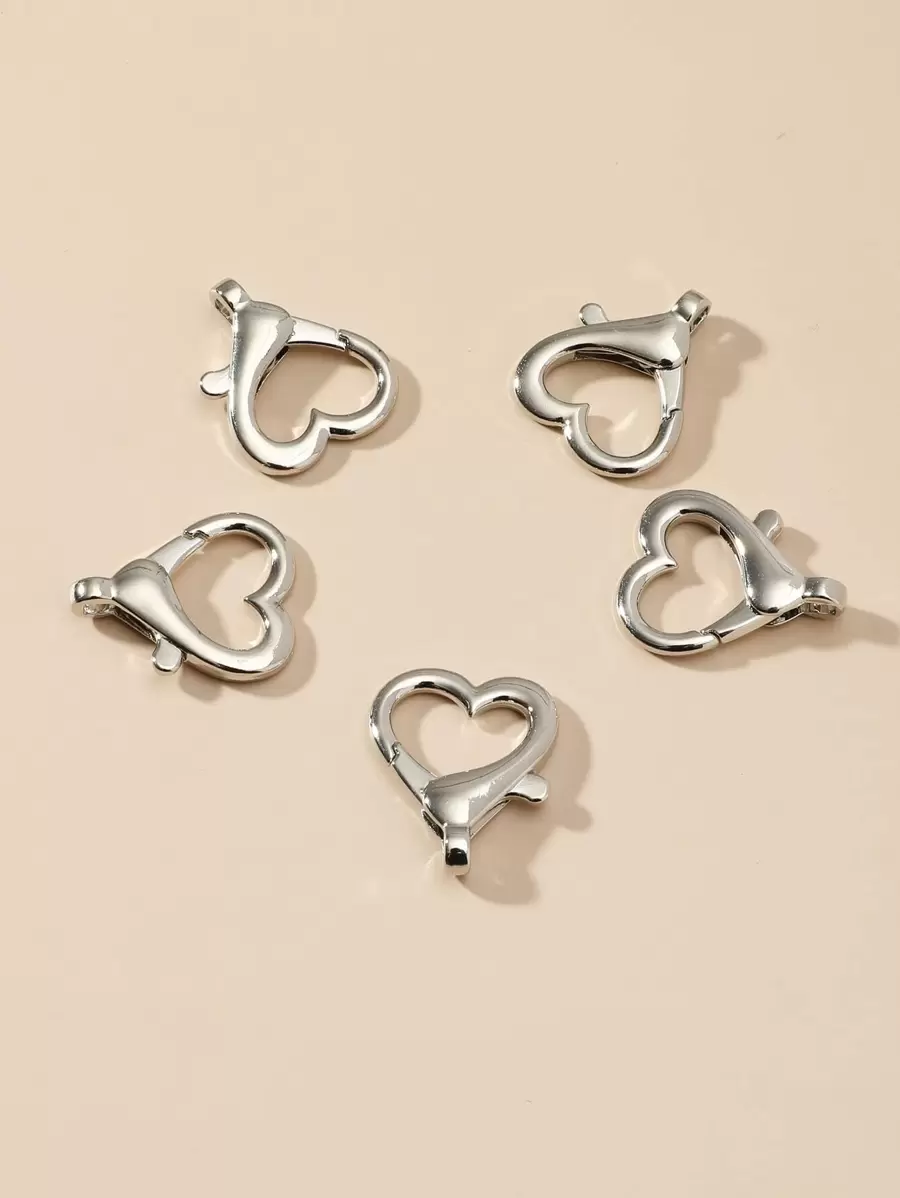 5pcs Heart Design DIY Jewelry Accessory - Silver - View 1