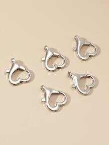 5pcs Heart Design DIY Jewelry Accessory - Silver - View 2
