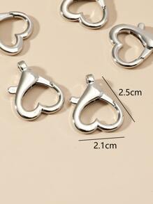 5pcs Heart Design DIY Jewelry Accessory - Silver - View 3