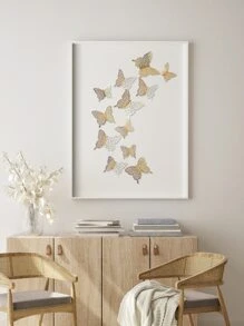 12入組3D創意設計紙蝴蝶貼紙，幾何圖案中空蝴蝶牆貼紙，適用於節日，派對，蛋糕裝飾，浪漫特殊家居裝飾，臥室裝飾，浴室裝飾，節日房間裝飾，節慶活動美化增進快樂的趣味牆藝術貼紙，適用於婚禮和聚會，辦公室裝飾，學校裝飾，周年禮物裝飾，情人節，蛋糕裝飾，有各種顏色和圖案可選擇，在各種場景中使用