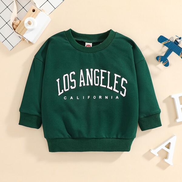 

Baby Unisex Letter Graphic Sweatshirt, Dark green