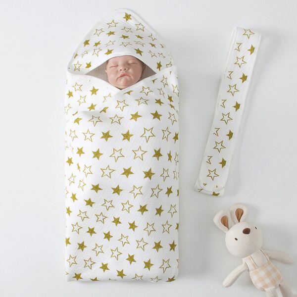 

Star Print Baby Receiving Blanket, Multicolor