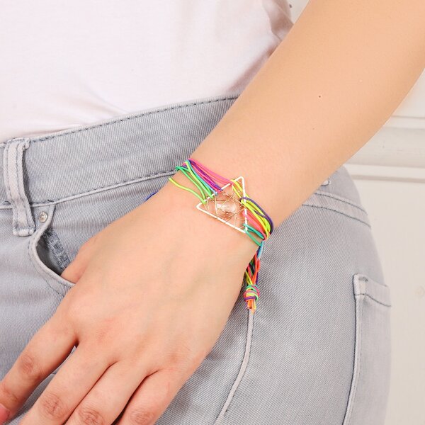 

Geo Decor String Bracelet, Multicolor