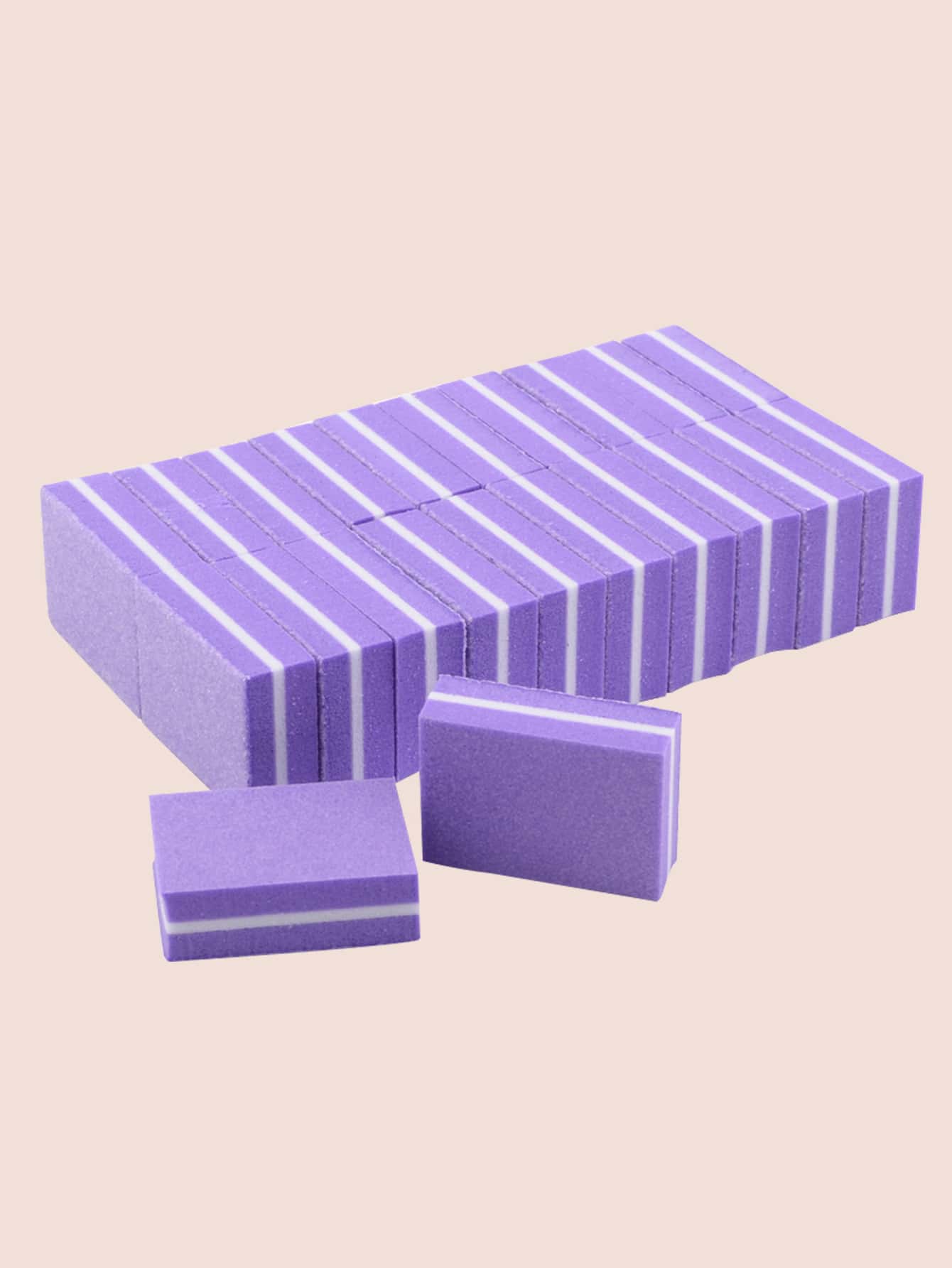 klimonla Purple Mini Nail Buffer Block 100/180 Grit Sponge Nail Polish Sanding Buffer Strips Nail File Blocks Manicure Tools 20pcs - Purple - View 1
