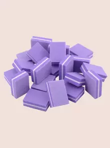 klimonla Purple Mini Nail Buffer Block 100/180 Grit Sponge Nail Polish Sanding Buffer Strips Nail File Blocks Manicure Tools 20pcs - Purple - View 4