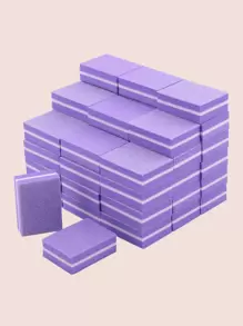klimonla Purple Mini Nail Buffer Block 100/180 Grit Sponge Nail Polish Sanding Buffer Strips Nail File Blocks Manicure Tools 20pcs - Purple - View 6