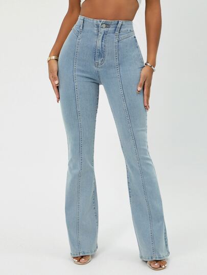 SHEIN Essnce High Waist Flare Leg Jeans