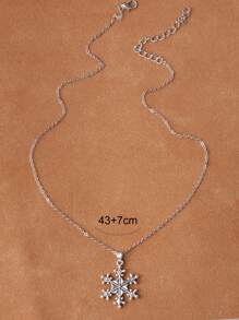 EMERY ROSE Christmas Snowflake Charm Necklace - Antique Silver - View 2