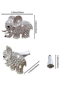 水鑽裝飾大象設計汽車出風口夾 - 銀色 - 查看 3