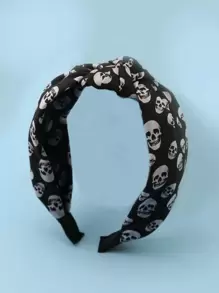 1 chiếc băng đô vải xoắn màu đen in họa tiết, thích hợp cho sử dụng hàng ngày, đi nghỉ mát, dự tiệc, làm quà tặng cho mẹ, phụ kiện đường phố, phụ kiện ma quỷ, băng đô cài tóc, phụ kiện đội đầu cần thiết cho trang phục Halloween, phụ kiện làm đẹp tại nhà. - Nhiều màu - Xem 2