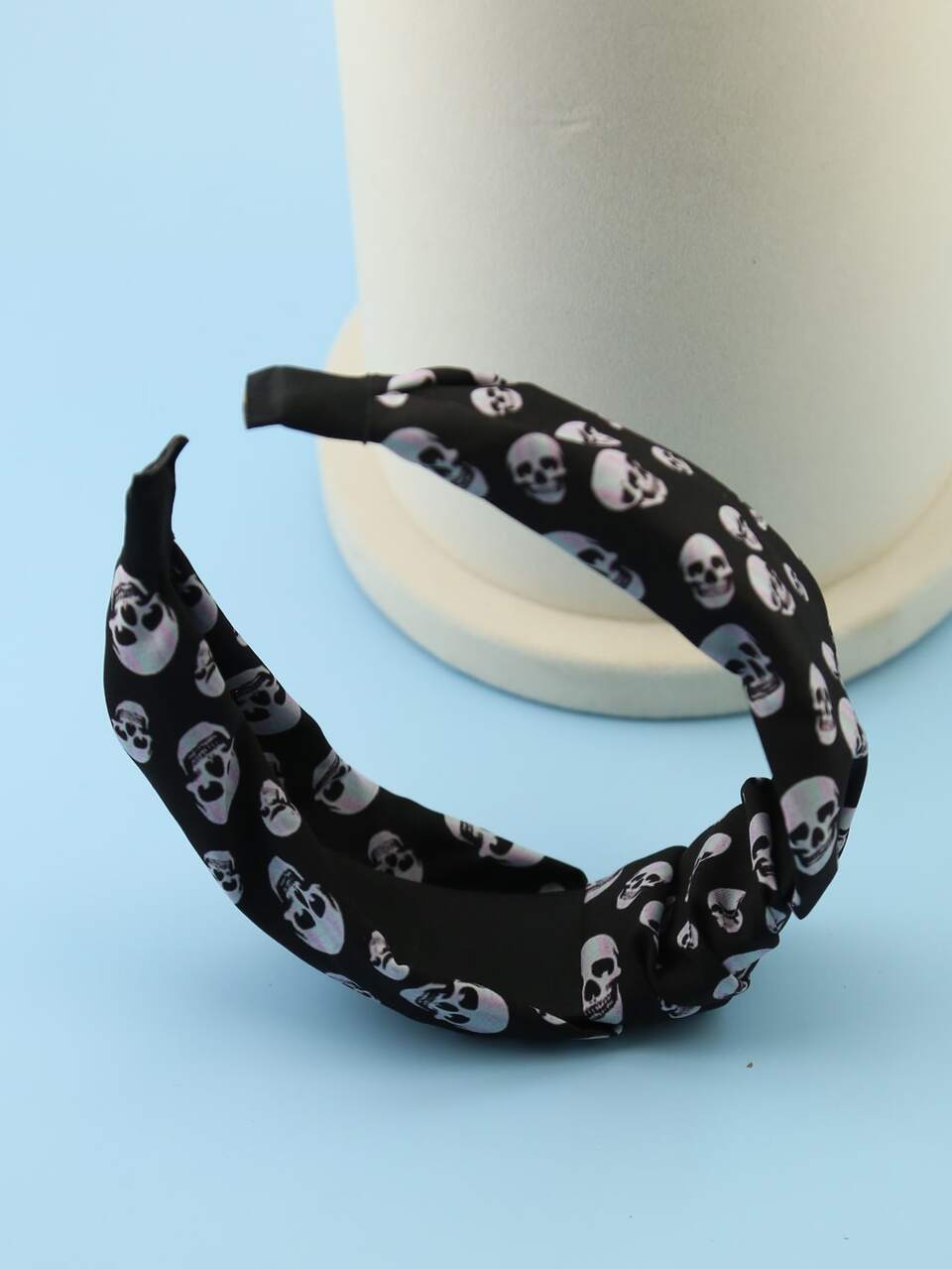 1pc Black Twisted Cloth Printed Headband, Suitable For Daily, Vacation, Party, Mom's Gift Street,Devil Accessories,Hairband,Hair Hoop Headbands ,Halloween Costumes Holiday Essential Head Accessories Beauty Home Hair Accessories