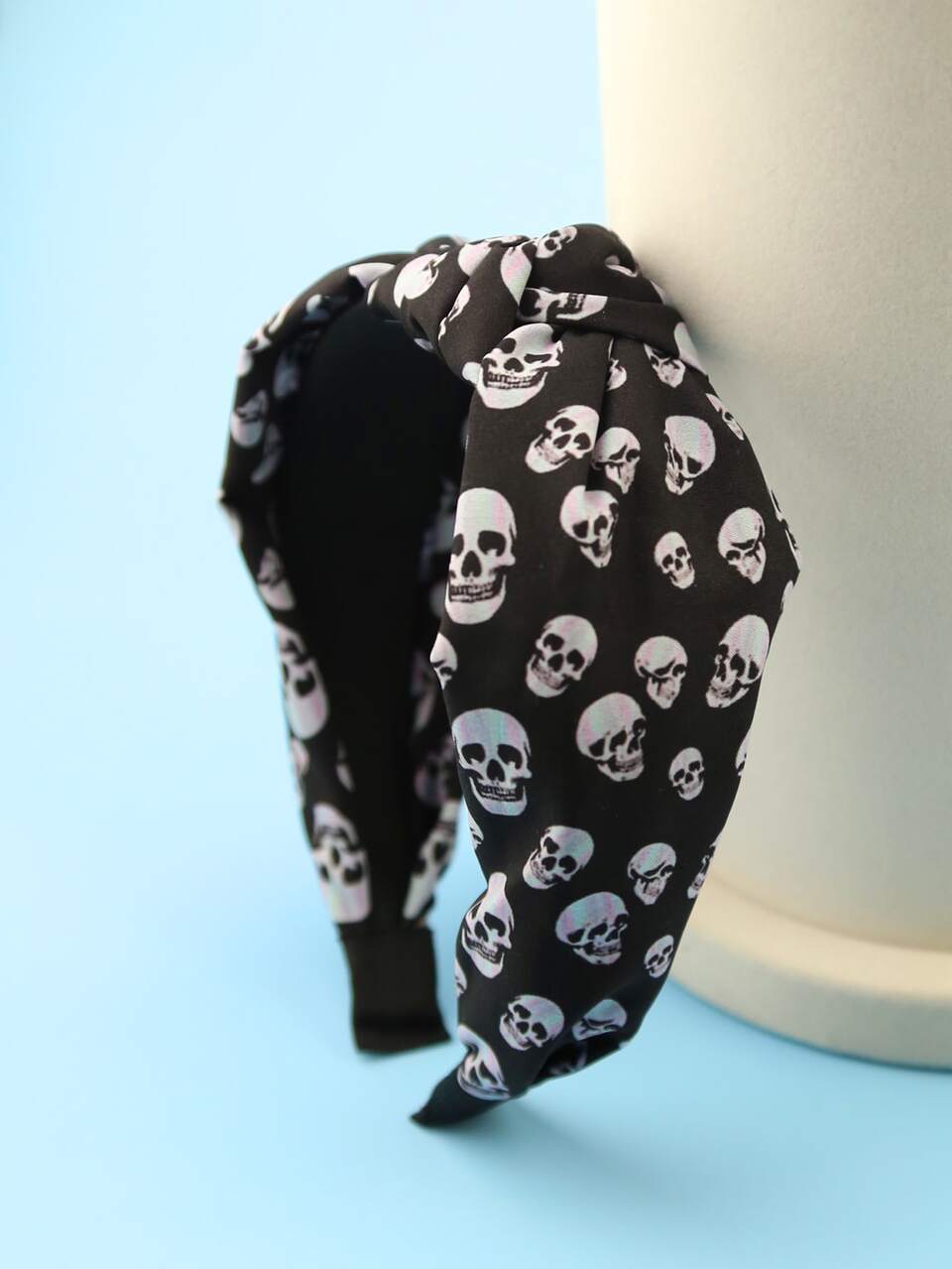 1pc Black Twisted Cloth Printed Headband, Suitable For Daily, Vacation, Party, Mom's Gift Street,Devil Accessories,Hairband,Hair Hoop Headbands ,Halloween Costumes Holiday Essential Head Accessories Beauty Home Hair Accessories