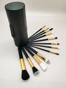 12pcs Makeup Brush Set With Storage Box,Brush Set,Makeup Brush Kit,Make Up Brush Set,Make Up Set Complete,Makeup Brush Set,Complete Makeup Kit,Brush Kit,Brushes Makeup Set,Makeup Gift Set,Set - Black - View 2