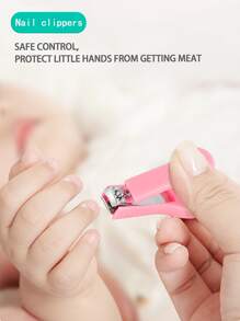 Set de cortaúñas para bebé, juego de cuidado de uñas de 4 piezas en color rosa (un set, un disparo) - Rosa - Ver 5