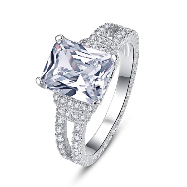 

Zircon Geo Decor Ring, Silver