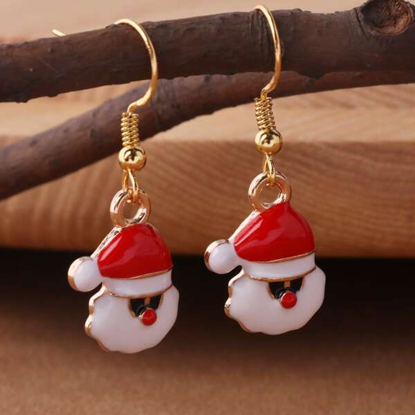

Christmas Santa Claus Decor Drop Earrings, Multicolor