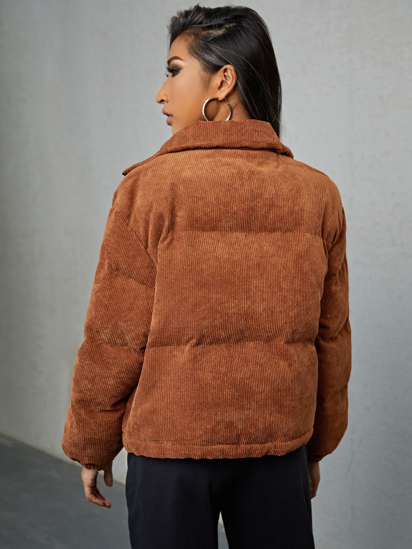 a*i様 ollun corduroy padded outer Toddler Zip-Up Corduroy Puffer Vest - Cinnamon - Otter
