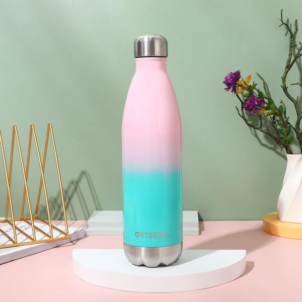 

1pc Gradient Color Vacuum Cup, Multicolor