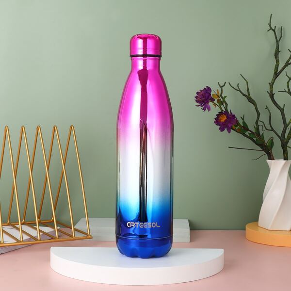 

1pc Gradient Color Vacuum Cup, Multicolor