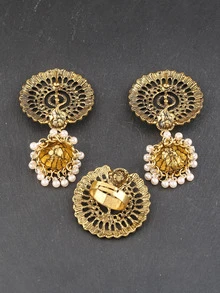 EMERY ROSE 孔雀装饰耳环和戒指 - 彩色 - 查看 2