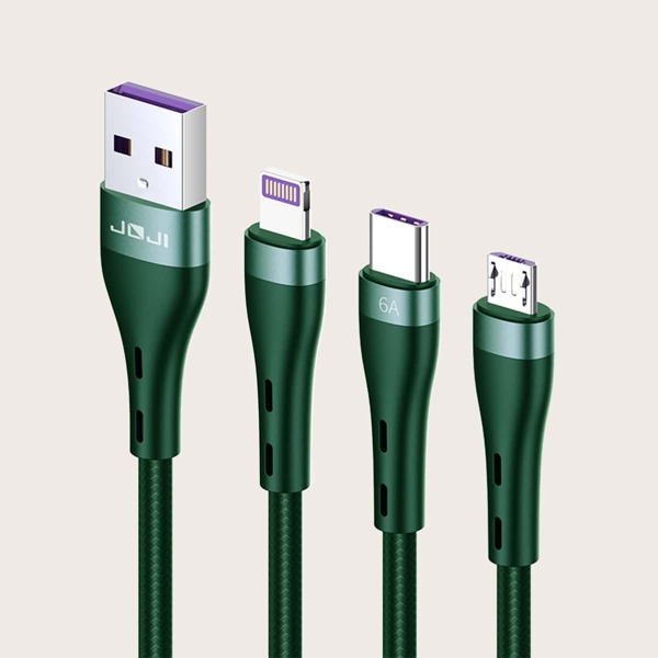 

3 In 1 Fast Charging Data Cable, Army green