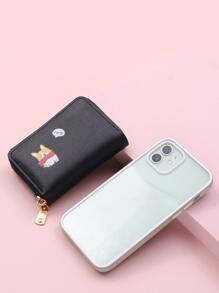 Cartoon Dog Graphic Card Holder - Black - View 2